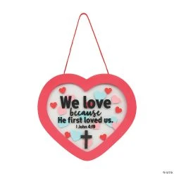 Budget ⌛ 1 John 4:19 Heart Sign Craft Kit- Makes 12 ????