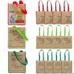Coupon ???? 10" x 12" Medium Color Your Own Religious Nativity Nonwoven Tote Bags - 12 Pc. ✨