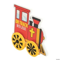 Deals ❤️ 3D on the Right Track with Jesus Train Craft Kit - Makes 12 ????