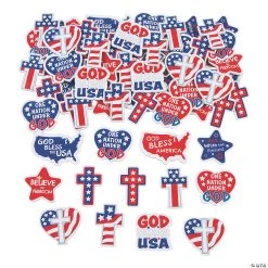 Buy ⌛ Bulk Religious Patriotic Self-Adhesive Shapes - 72 Pc. ????