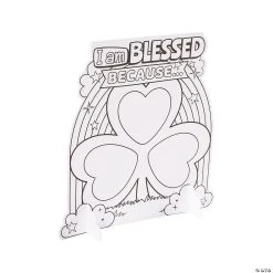 Deals ❤️ Color Your Own Blessings Shamrocks - 12 Pc. ⌛