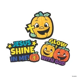 Deals ???? Color Your Own Christian Pumpkin Fuzzy Magnets - 12 Pc. ????