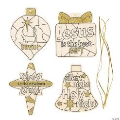 Wholesale ⭐ Color Your Own Glittery Nativity Ornaments - 12 Pc. ????