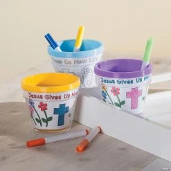 Best deal ???? Color Your Own Jesus Gives Us New Life Flowerpots - 12 Pc. ???? -US Toy Sales 2024 color your own jesus gives us new life flowerpots 12 pc 48 5026 a03