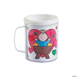 New ???? Color Your Own Jesus Warms the Heart Plastic Mugs - 12 Pc. ???? -US Toy Sales 2024 color your own jesus warms the heart plastic mugs 12 pc 13751751 a01