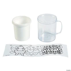 New ???? Color Your Own Jesus Warms the Heart Plastic Mugs - 12 Pc. ???? -US Toy Sales 2024 color your own jesus warms the heart plastic mugs 12 pc 13751751 a02