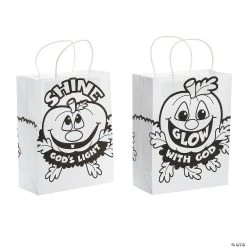 Buy ???? Color Your Own Medium Christian Pumpkin Gift Bags - 12 Pc. ????