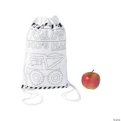 Best Sale ???? Color Your Own Medium Construction VBS Drawstring Bags - 12 Pc. ????