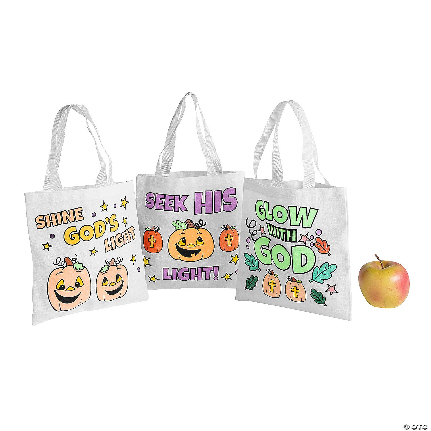 Best Sale ???? Color Your Own Mini Christian Pumpkin Canvas Tote Bags - 12 Pc. ???? 2 Best Sale ???? Color Your Own Mini Christian Pumpkin Canvas Tote Bags - 12 Pc. ???? - Image 2