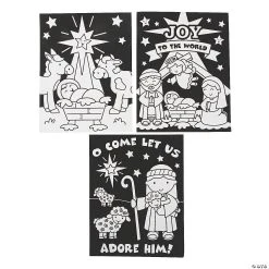 Best Sale ???? Color Your Own Nativity Fuzzy Posters - 48 Pc. ????