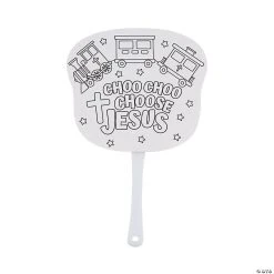 New ???? Color Your Own Railroad VBS Hand Fans - 12 Pc. ✨