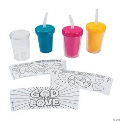 Budget ???? Color Your Own Religious Cups with Lids & Straws - 12 Pc. ???? -US Toy Sales 2024 color your own religious cups with lids and straws 12 pc 13808819 a02