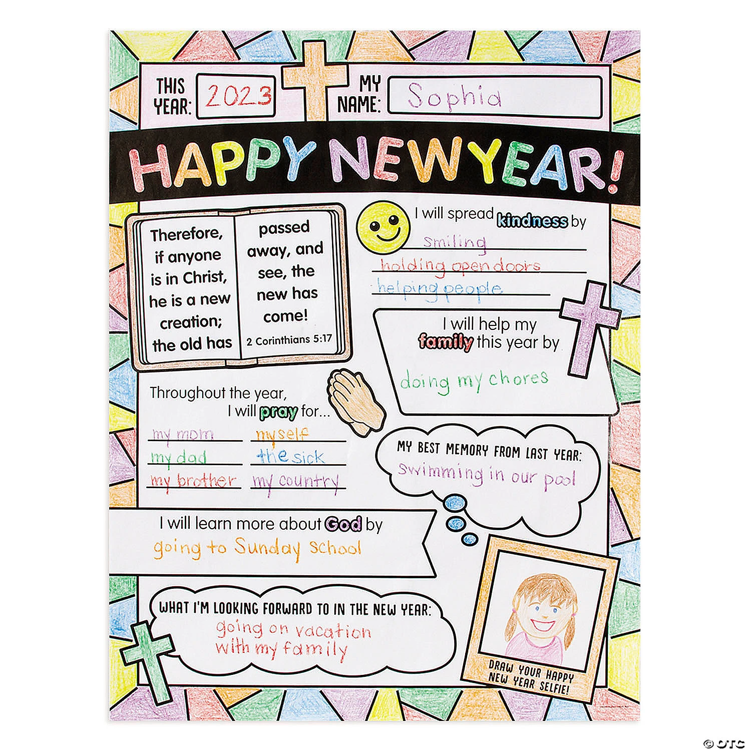 Best Sale ???? Color Your Own Religious Happy New Year Posters - 30 Pc. ❤️ 2 Best Sale ???? Color Your Own Religious Happy New Year Posters - 30 Pc. ❤️ - Image 2
