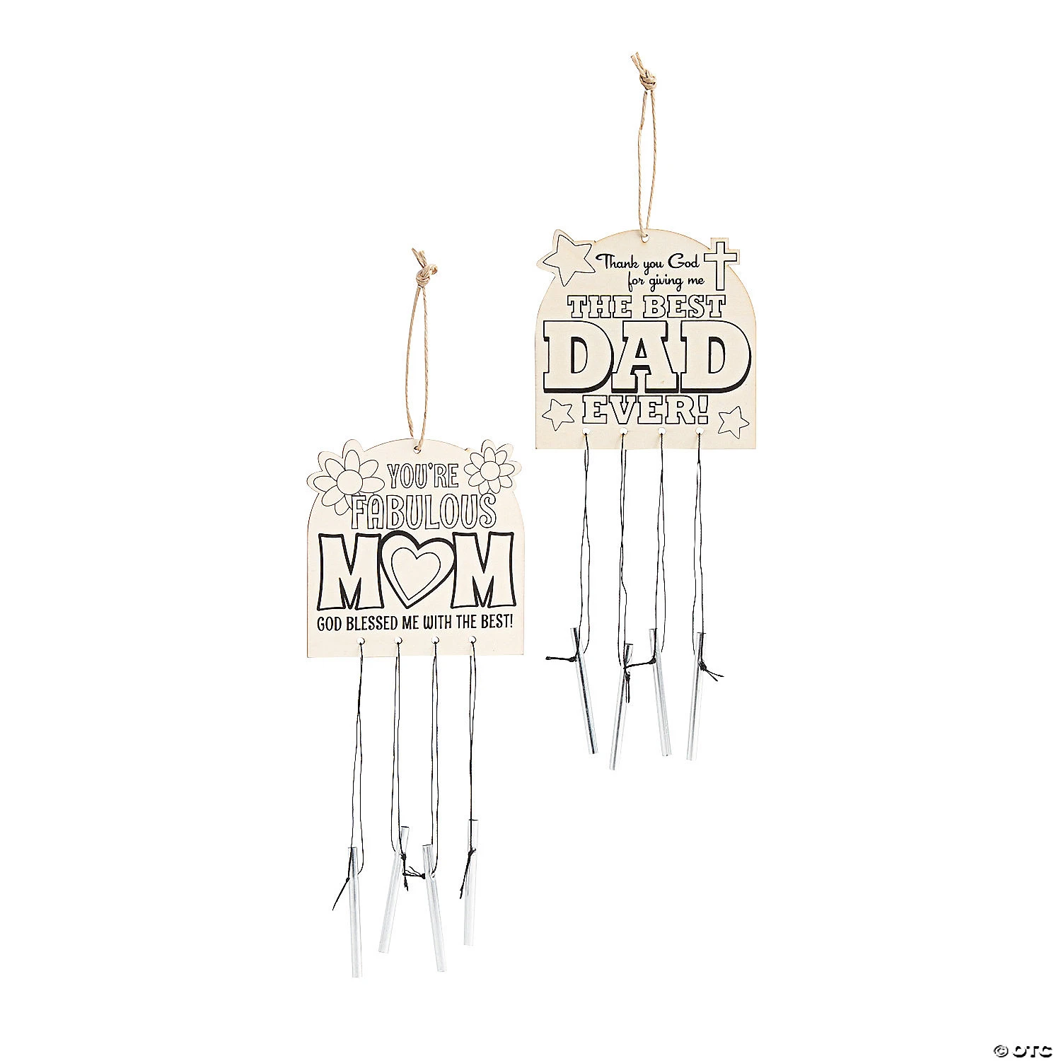 New ???? Color Your Own Religious Mom & Dad Wind Chimes - 12 Pc. ???? 1 New ???? Color Your Own Religious Mom & Dad Wind Chimes - 12 Pc. ????