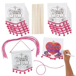 Brand new ???? Color Your Own Religious ???? Mother’s Day Pom-Pom Banners - 12 Pc. ⌛