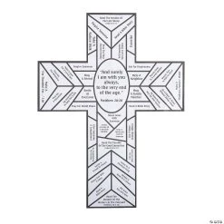 Hot Sale ⭐ Color Your Own Stained Glass Cross Lent Countdown Sheets - 12 Pc. ✔️
