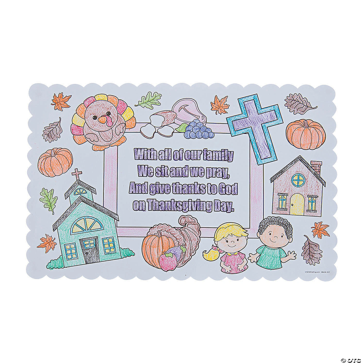 Wholesale ???? Color Your Own ???? Thanksgiving Prayer Placemats - 12 Pc. ???? 2 Wholesale ???? Color Your Own ???? Thanksgiving Prayer Placemats - 12 Pc. ???? - Image 2