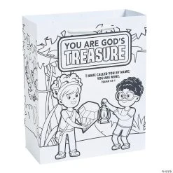 Cheap ???? Color Your Own Treasure Hunt VBS Medium Take Home Bags - 12 Pc. ????