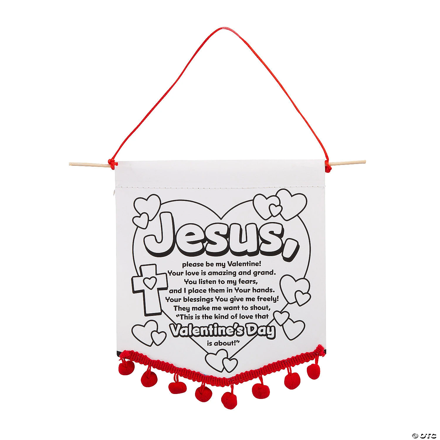 Budget ???? Color Your Own Valentine Prayer Banners with Pom-Pom Trim - 12 Pc. ???? 1 Budget ???? Color Your Own Valentine Prayer Banners with Pom-Pom Trim - 12 Pc. ????