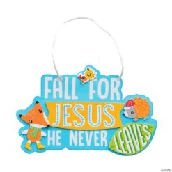 Flash Sale ⌛ Fall for Jesus Animal Sign Craft Kit - Makes 12 ????