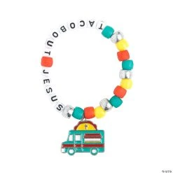 Flash Sale ⌛ Food Truck VBS Pony Bead Bracelet Craft Kit - Makes 12 ????