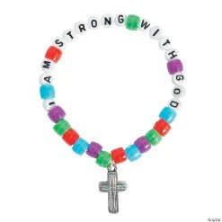 Best Sale ❤️ “I Am Strong with God” Pony Bead Bracelet Craft Kit - Makes 12 ????