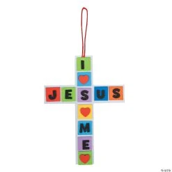 Wholesale ???? “I Love Jesus, Jesus Loves Me” Cross Craft Kit- Makes 12 ????