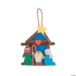 Budget ⭐ Nativity Craft Stick Religious ???? Christmas Ornament Craft Kit - Makes 12 ????