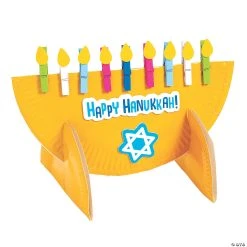 Cheap ✔️ Paper Plate Menorah Stand-Up Craft Kit - Makes 6 ????