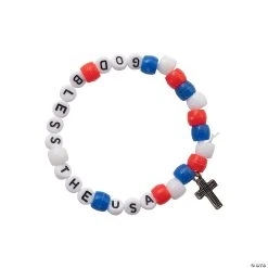 Coupon ⭐ Religious Patriotic Beaded Bracelet Craft Kit - Makes 12 ????