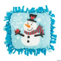 Flash Sale ???? Religious Snowman Fleece Tied Pillow Craft Kit - Makes 6 ✨