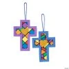 Cheapest ???? Religious Stained Glass Cross Ornament Craft Kit - Makes 12 ????